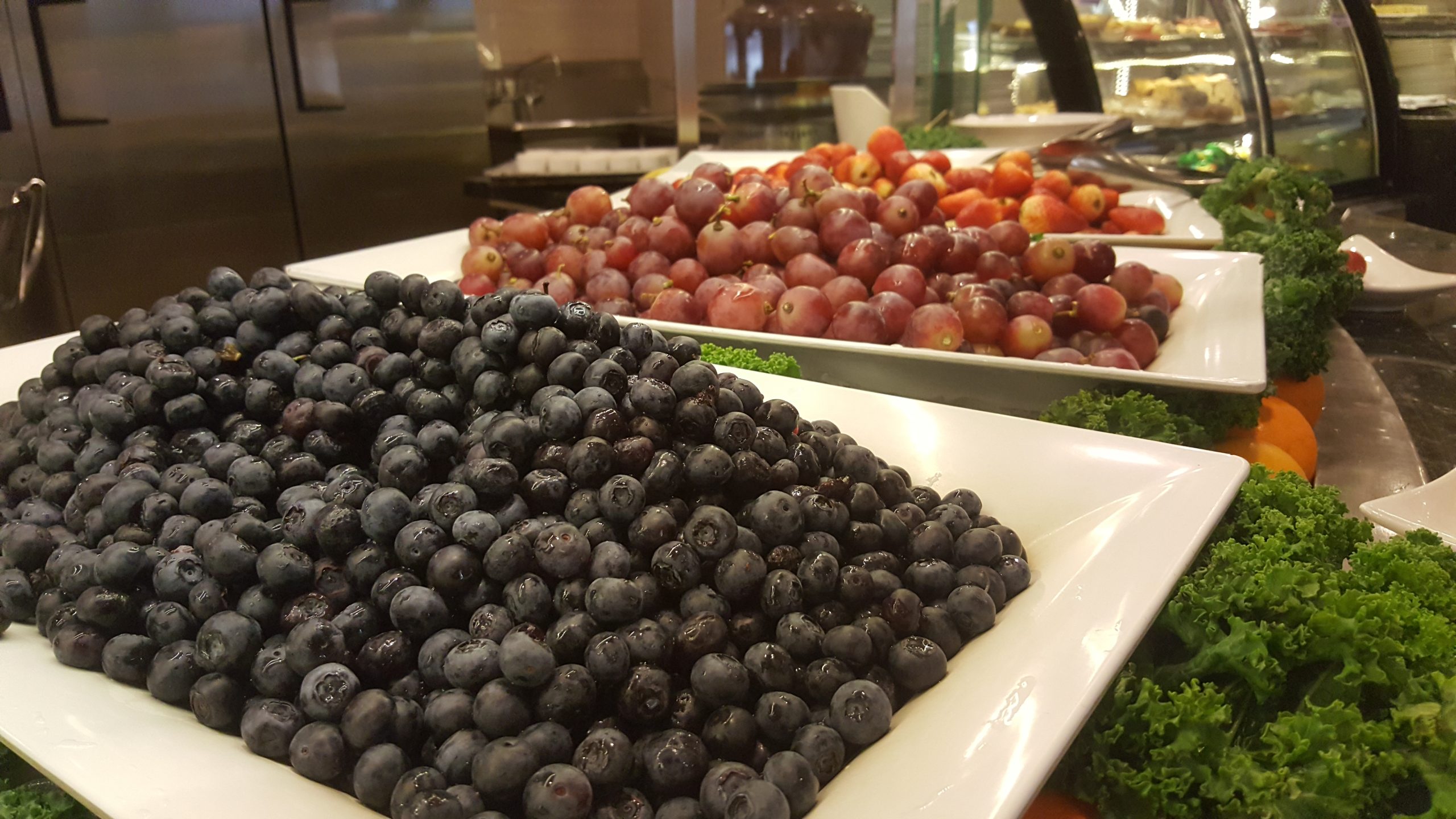 Blueberries and grapes